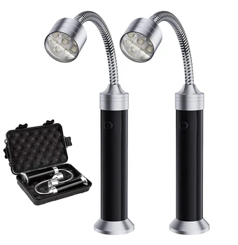 1 Комплект Магнитных Ламп для гриля для барбекю, Уличный Светильник для гриля с гибкой Гусиной шеей на 360 градусов, Водостойкий и термостойкий, Светодиодный светильник для Барбекю