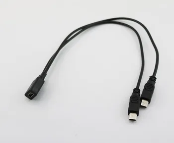 10шт Mini USB 2.0 от 1 женского до 2x Mini USB мужского типа Y-Разветвитель Адаптер Зарядное Устройство Кабель Конвертер Шнур 1ft