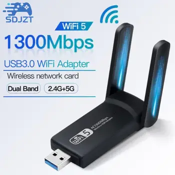 1300 Мбит/с USB3.0 WiFi Адаптер Двухдиапазонный 2,4 G 5 ГГц Беспроводной WiFi ключ Антенна USB Ethernet Сетевая карта Приемник Для ПК