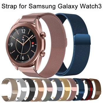 20 мм 22 мм Ремешок из нержавеющей Стали для Samsung Galaxy Watch 3 41 мм Классический Металлический Ремешок Браслет для Galaxy Watch3 Ремешки для Наручных часов