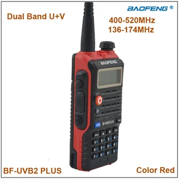 2015 Двухдиапазонная рация Baofeng BF-UVB2Plus двухдиапазонной УКВ Baofeng BF UVB2 Красного цвета 5 Вт с литий-ионным аккумулятором емкостью 1200 мАч
