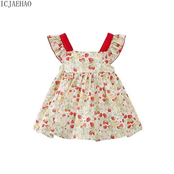 2023 Платье с цветочным рисунком Для Маленьких девочек, Летняя Детская Испанская Повседневная Одежда Для Раздевания Младенцев, Цельная Одежда для игр, Кавайный Наряд для малышей
