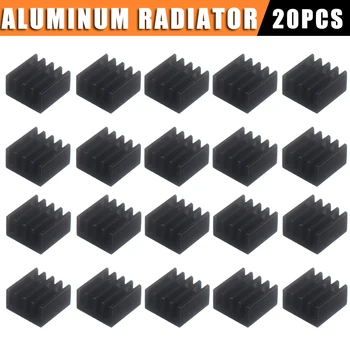 20шт Новый 8,8*8,8*5 мм Мини-Черный Алюминиевый Радиатор Высокого Качества для Охлаждения компьютерных чипов