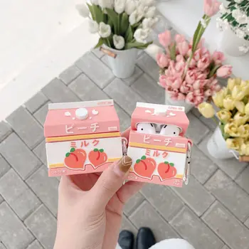 3D Японский бренд strawberry Meiji milk Наушники Чехол для Apple AirPods Air Pods 1 2 3 Pro Чехол Защитная Коробка Для наушников Сумка