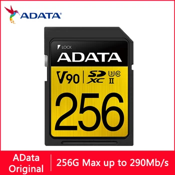 ADATA SD-карта 64 ГБ 128 ГБ 256 ГБ Флэш-карта памяти SD U3 4K 8K V90 Microsd SD-карты для камеры SD до 290 Мб/с.