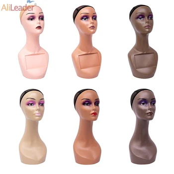 Alileader Дешевая женская косметологическая голова манекена с длинной шеей, салонная обучающая кукла для парикмахерского искусства, голова для показа парика, шарфа, шляпы