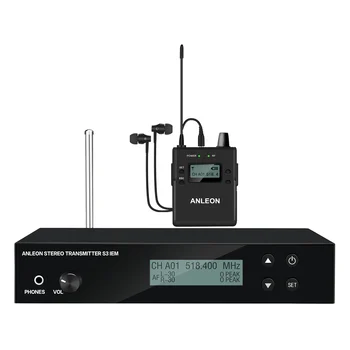 ANLEON S3 UHF Стерео Беспроводной внутриканальный монитор IEM Система 518-554 МГц Мониторинг ушей Профессиональная цифровая звуковая сцена