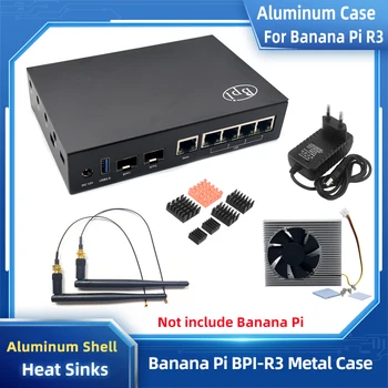 Banana Pi R3 Алюминиевый корпус, защитная металлическая оболочка, Дополнительная радиаторная антенна для Banana Pi BPI-R3