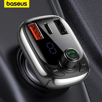Baseus FM-передатчик Bluetooth 5,0 Громкой связи Автомобильный комплект Аудио MP3-плеер С PPS QC3.0 QC4.0 5A Быстрое зарядное устройство Автоматический FM-модулятор