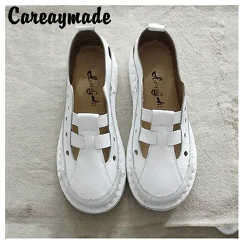 Careaymade-Новые стильные летние кожаные босоножки в стиле ретро, женская обувь на плоской подошве, оригинальная ультрамягкая обувь ручной работы, tide
