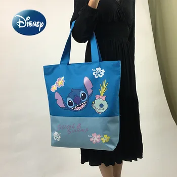 Disney Stitch, новая женская сумка, мультяшная женская сумка, холщовая дорожная сумка большой емкости, многофункциональная сумка для покупок
