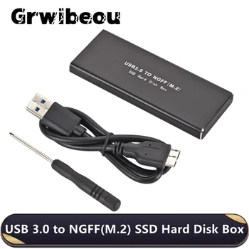 Grwibeou USB 3,0 к NGFF M.2 SSD Внешний жесткий диск HDD Box Поддержка 2230 2242 2260 2280 Жесткий диск USB 3,0 К M2 SSD Чехол