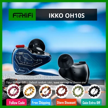 IKKO OH10S 1DD + 1BA Гибридные наушники-вкладыши IEMs Sapphire Mirage с монитором из Фотохромного стекла и кабелем с Посеребренным покрытием OFC