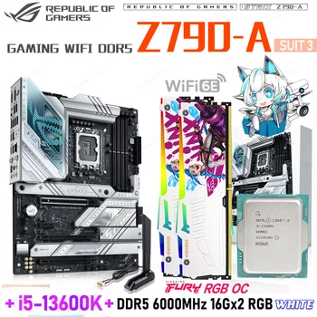 Intel Core i5 13600K Комплект DDR5 White RAM 6000 МГц 32 ГБ RGB Памяти с материнской платой Подходит Для ASUS ROG STRIX Z790 A GAMING WIFI 6E Новый