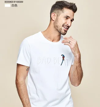 J1594 Мужская футболка с коротким рукавом, мужская хлопковая футболка с круглым вырезом и буквенной вышивкой, футболка с коротким рукавом.