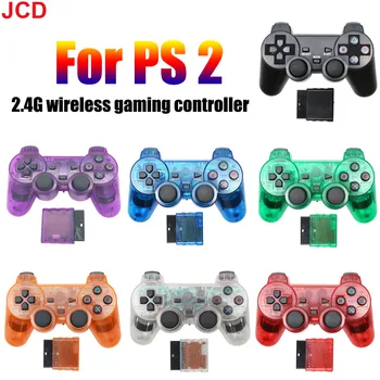 JCD 1 комплект Прозрачный Цветной Беспроводной Геймпад Для PS2 2,4 G Вибрационный Джойстик Blutooth Контроллер Для игрового Джойстика PS2