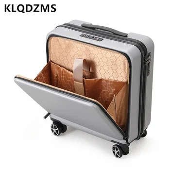 KLQDZMS 18-дюймовый высококачественный Чемодан, Маленькая Передняя открытая Тележка, бизнес-бокс для девочек на колесиках, багаж на колесиках