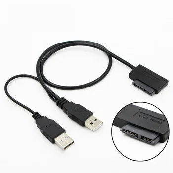USB 2.0-6 7 13Pin Slimline Тонкий кабель SATA с внешним источником питания USB2.0 для ноутбука CD-ROM DVD-ROM ODD