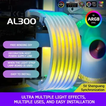 UTHAI AL300 Компьютерная светоизлучающая линия ARGB neon line 8P/24PIN материнская плата шасси световая панель украшение световой доски неоновая линия