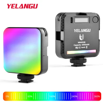 YELANGU RGB Video Light Mini LED Camera Light W64 6W CRI95 + Перезаряжаемая Панельная Лампа Фотографического Освещения для Youtube Tiktok