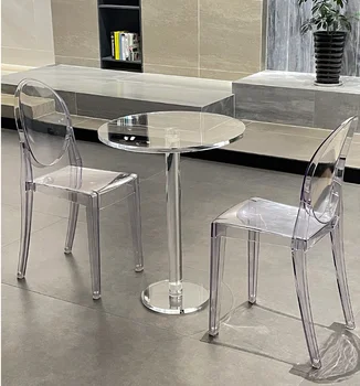 Акриловый легкий Роскошный Маленький Круглый стол с прозрачной хрустальной сеткой, Красный стол для переговоров в скандинавском стиле, кафе, Небольшой чайный столик