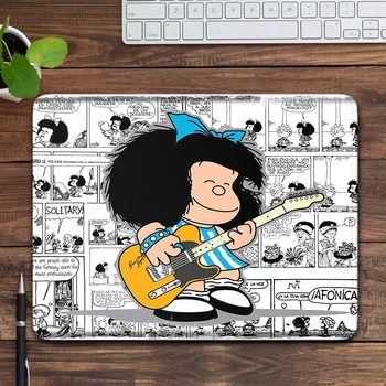 Аниме Коврик для мыши Mafalda, Маленький Размер, Оверлочный Коврик для мыши, Милые Кавайные игровые аксессуары, Коврик для мыши, Мультяшный Коврик для компьютерного стола