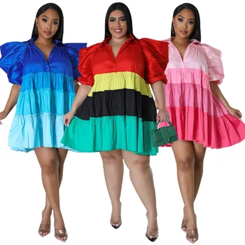 Африканская одежда, летние сексуальные африканские женщины, полиэстер с V-образным вырезом, розовое, красное, синее мини-платье из полиэстера, S-2XL, африканские платья для женщин