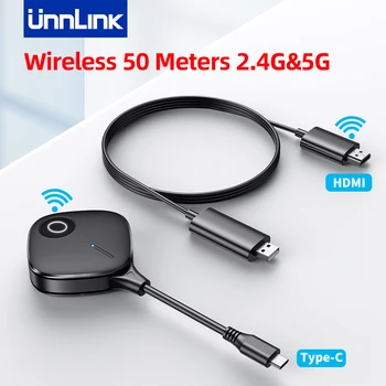 Беспроводной видеопередатчик Приемник Unnlink USB-C HDMI Удлинитель 50 метров для ПК, ноутбука, телефона, телевизора, монитора, проектора, встречи