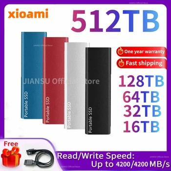 Внешний жесткий диск 256 ТБ, высокоскоростное портативное мобильное устройство, твердотельный накопитель с интерфейсом SSD Type-C для настольного компьютера/ноутбука/xiaomi