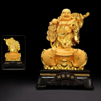 Декоративная статуя Будды Майтрейи из смолы, китайская статуя смеющегося Будды с большим животом, домашние подарки для гостиной на новоселье, счастливые поделки