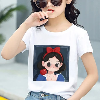 Детская футболка Принцессы Диснея Белоснежки, Одежда в стиле Каваи с Героями мультфильмов 