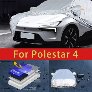 Для Polestar 4 Наружная защита, полные автомобильные чехлы, Снежный покров, Солнцезащитный козырек, Водонепроницаемые Пылезащитные внешние автомобильные аксессуары