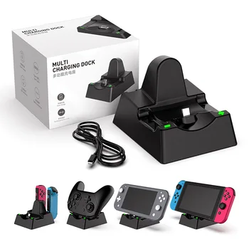 Для контроллера Nintendo Switch Joy-con, док-станция для зарядки 4 in1, светодиодное зарядное устройство для консоли Nintendo Switch Pro, подставка для зарядки, Аксессуары
