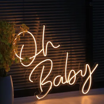 Изготовленная на заказ Неоновая Вывеска Wall Oh Baby LED Light Flex Neon Ручной Работы Пивной Бар Магазин Логотип Паба Магазин Клуб Украшение Ночного Клуба