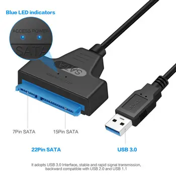 Кабель для жесткого диска, Быстрая передача сигнала, Портативный Универсальный кабель-конвертер USB3.0 до 2,5 дюймов SATA SSD, принадлежности для ПК