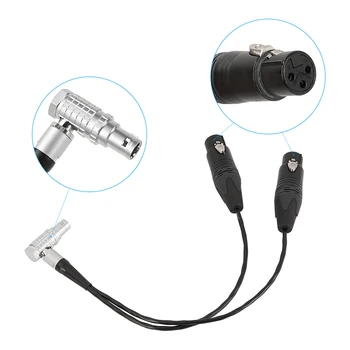 Кабельный разъем аудиовхода CAMVATE (прямоугольный 10-контактный штекер к 2 XLR 3-контактным штекерам) Для видеомагнитофона Atomos Shogun Flame Monitor