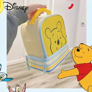 Косметичка Disney Winnie Bear, Высококачественная Портативная сумка для хранения, Портативная двухслойная сумка для туалетных принадлежностей Большой емкости