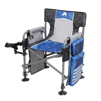 Кресло для рыбалки Camping Director, синее, для взрослых, Регулируемые ножки для удобного позиционирования
