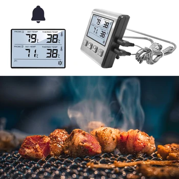 Кухонный цифровой термометр для приготовления мяса, Температура приготовления пищи для духовки, барбекю, функция таймера гриля с высокотемпературным датчиком