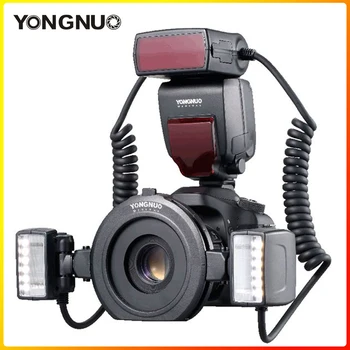 Макровспышка YONGNUO YN24EX E-TTL Speedlite 5600K с двумя головками вспышки с переходными кольцами для камер Canon 1Dx II III 5D3 6D 7D 80D