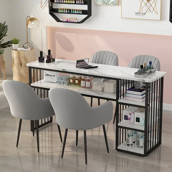 Маникюрная станция Nordic из кованого железа для коммерческой мебели, маникюрные столы Простого Экономичного высококлассного профессионального маникюрного стола