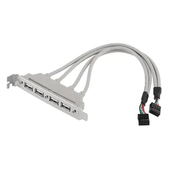 Материнская плата, 4-Портовый концентратор USB2.0 С 9-контактным разъемом, расширительный кронштейн на задней панели, кабель-адаптер для хоста, USB-концентратор
