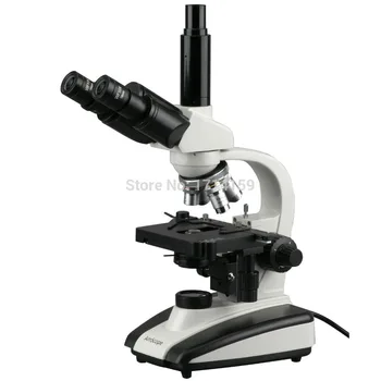 Микроскоп для лоббистов-AmScope Поставляет 40X-1000X светодиодный трехкулярный составной микроскоп с 3D-сценой и перевернутым окуляром