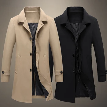 Мужская осенняя корейская версия красивого модного брендового пальто средней длины 2023, весенне-осенний тренч, мужское пальто