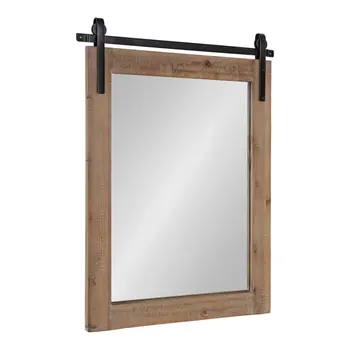 Настенное зеркало в деревенском стиле коричневого цвета 22 