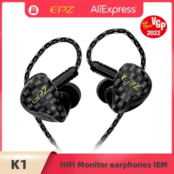 Наушники EPZ K1 Проводные Hi-FI 1DD + 1BA Наушники IEM In Ear Monitor 0,78 2-Контактные Съемные Кабельные Наушники