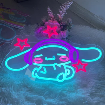 Неоновая вывеска из аниме Kawaii, Изготовленная на заказ Японская неоновая световая художественная Вывеска, Украшение детской комнаты, Настенная неоновая световая вывеска для игровой комнаты