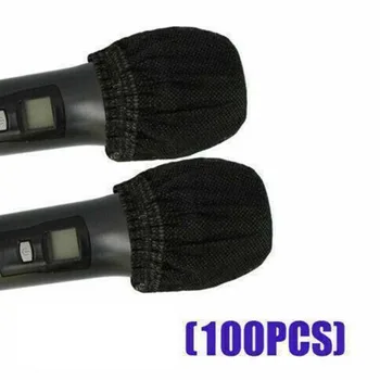 Новый 100шт одноразовый чехол для микрофона, ультратонкая нетканая эластичная лента, защитные чехлы для микрофонов