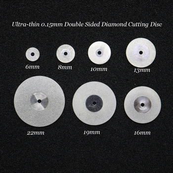 Новый Стоматологический Ультрамикро-двухсторонний алмазный режущий диск для отделения полировки керамической коронки, гипса или нефрита с оправками