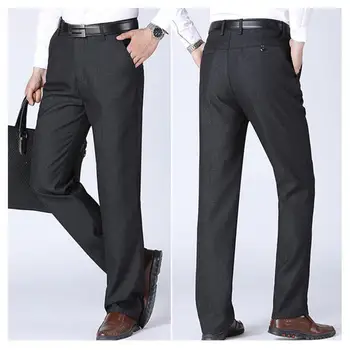 Официальные повседневные брюки Длиной до щиколоток, рабочие брюки 3D-кроя, повседневные мужские брюки с прямыми штанинами во всю длину, Рабочая одежда